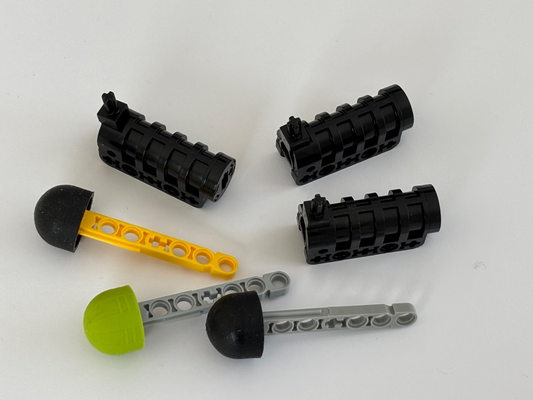 LEGO Technic Lot of 3 Black Launcher Cannon 57029 & 3 Projectile Arrow Dart (#4)