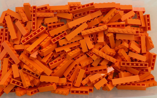 SHIPS FREE!! LEGO ORANGE BIG BRICK LOT OF 25 PIECES 1X3 1X4 1X6 PARTS