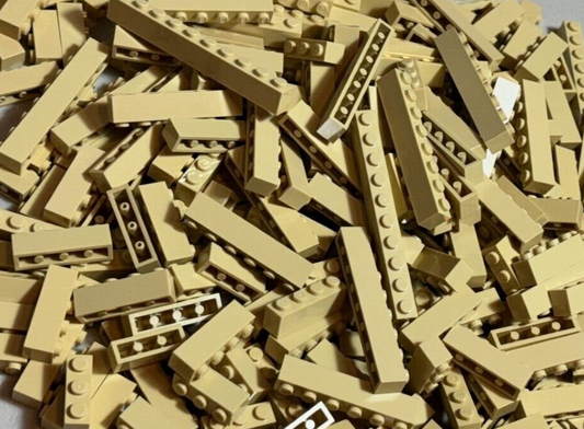 SHIPS FREE!! LEGO TAN BIG BRICK LOT of 50 1X3 1X4 1X6 1X10 PART 3009 3010 3622