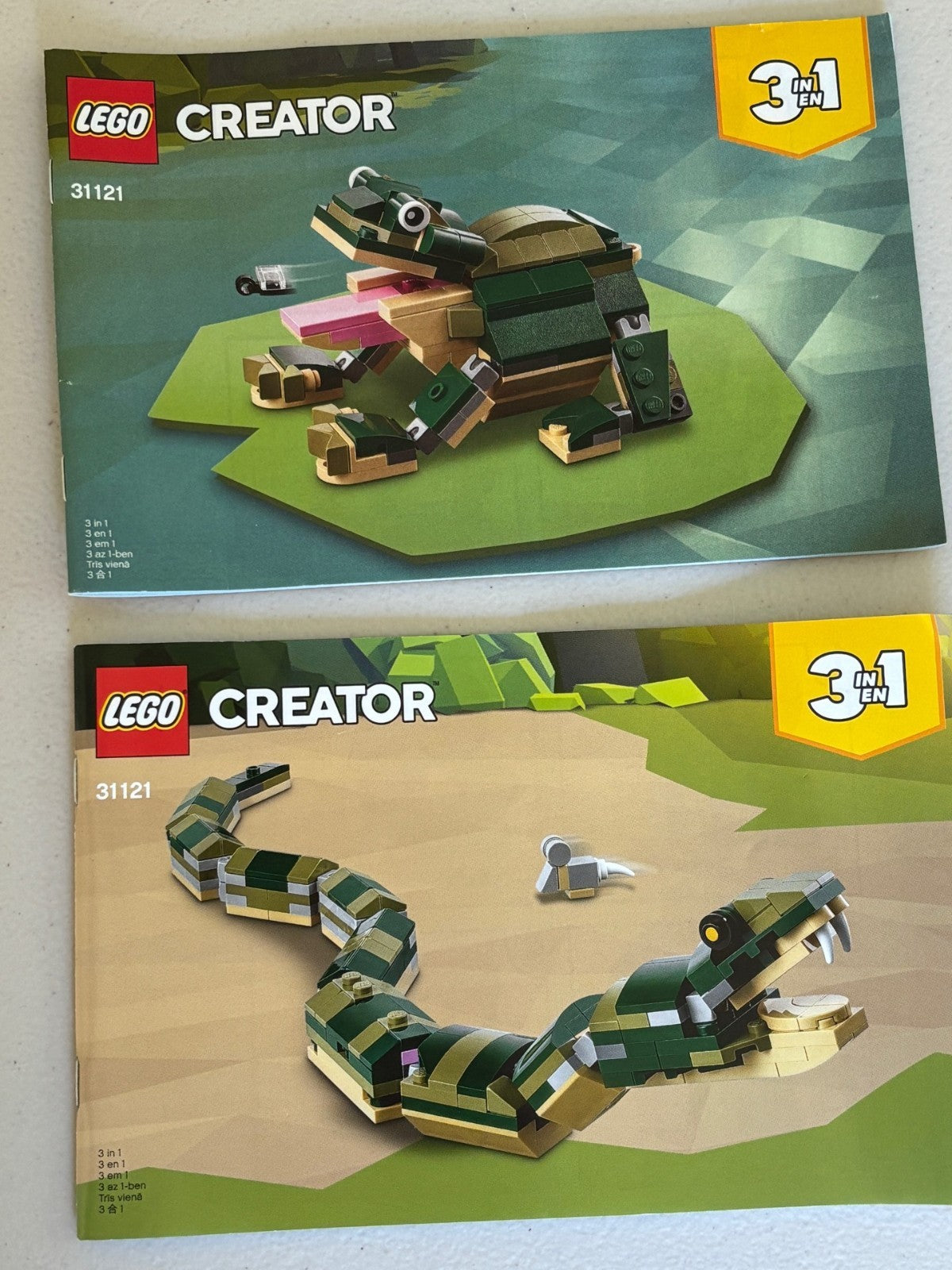 LEGO Creator 3-in-1: Crocodile 31121 100% Complete w/ Instructions. Taken Apart