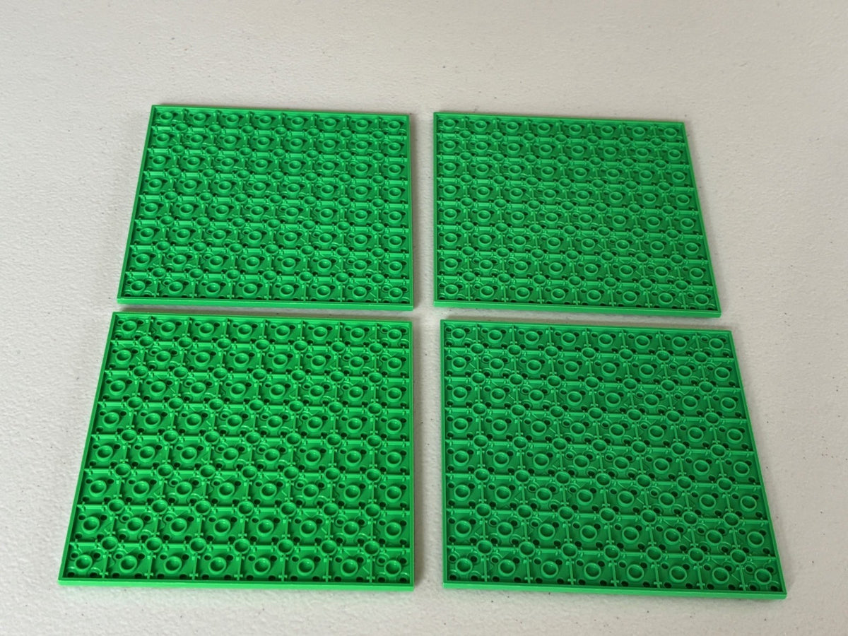 SHIPS FREE!! LEGO 91405 Lot of 4 Base Plate Base Plates Board 16x16 Bright Green