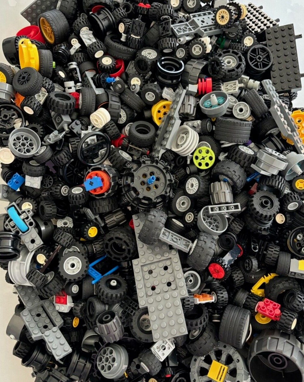 LEGO 1 Lb !! Bulk Tires Axle Wheels Vehicle Car Parts Assorted Huge Lot Parts