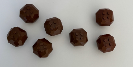LEGO Rock 4x4 Octagonal Boulder Lot of 7 Old Brown and Reddish Brown