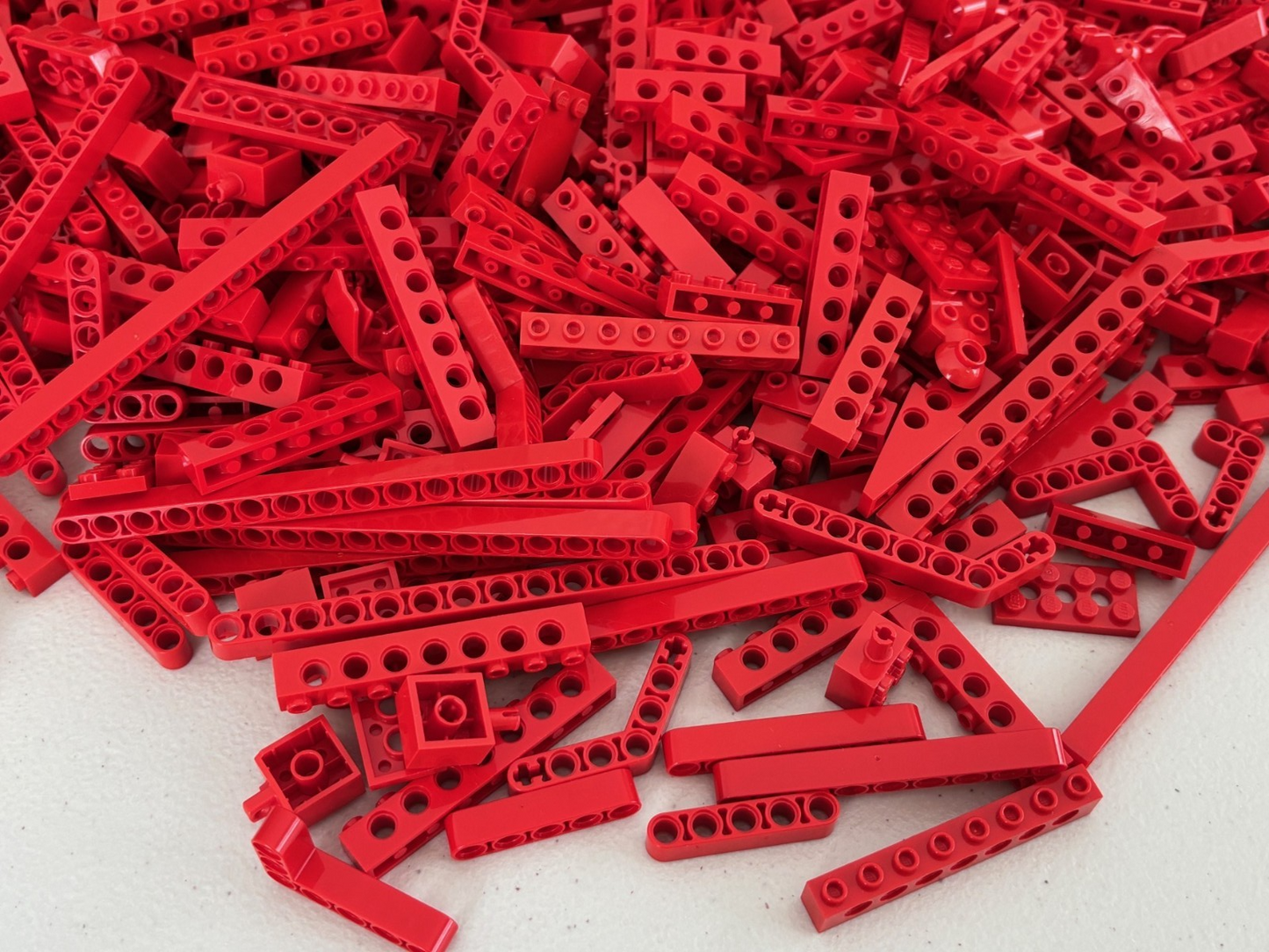 SHIPS FREE LEGO Lot of 110 PARTS / 8 oz RED Technic Lift Arm Beam Brick etc Rare