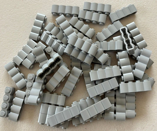 SHIPS FREE!! Lego 30137 Light Gray Lot of 25 Brick Modified 1x4 w/ Log Profile