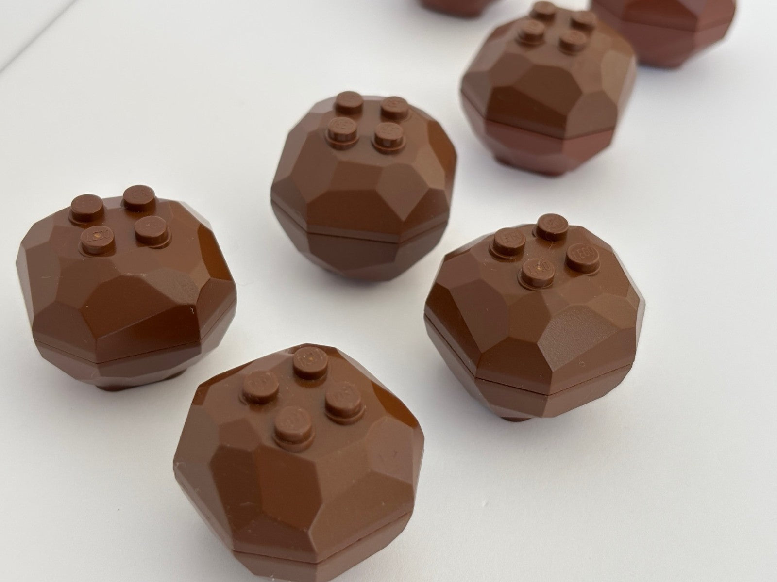 LEGO Rock 4x4 Octagonal Boulder Lot of 7 Old Brown and Reddish Brown