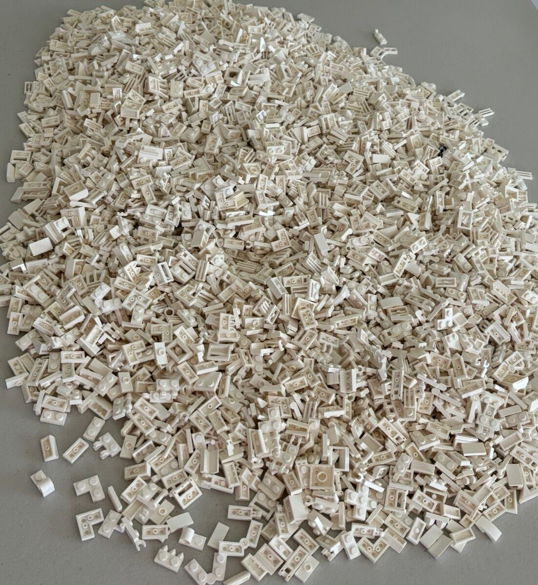 SHIPS FREE!! LEGO Lot (400) WHITE 1x2 Plate PLATES Tile Grill Handle Parts Mix