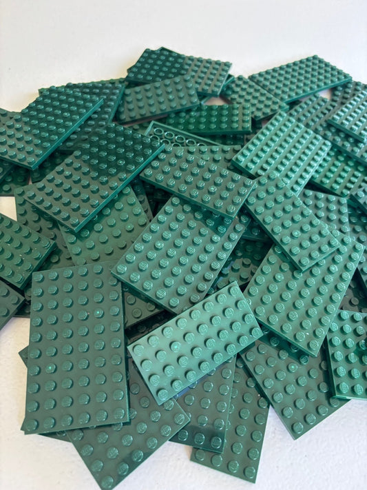 SHIPS FREE!! Lot 25 LEGO DARK GREEN Baseplates Plate Mixed Sizes 6X12 6X10 4X6