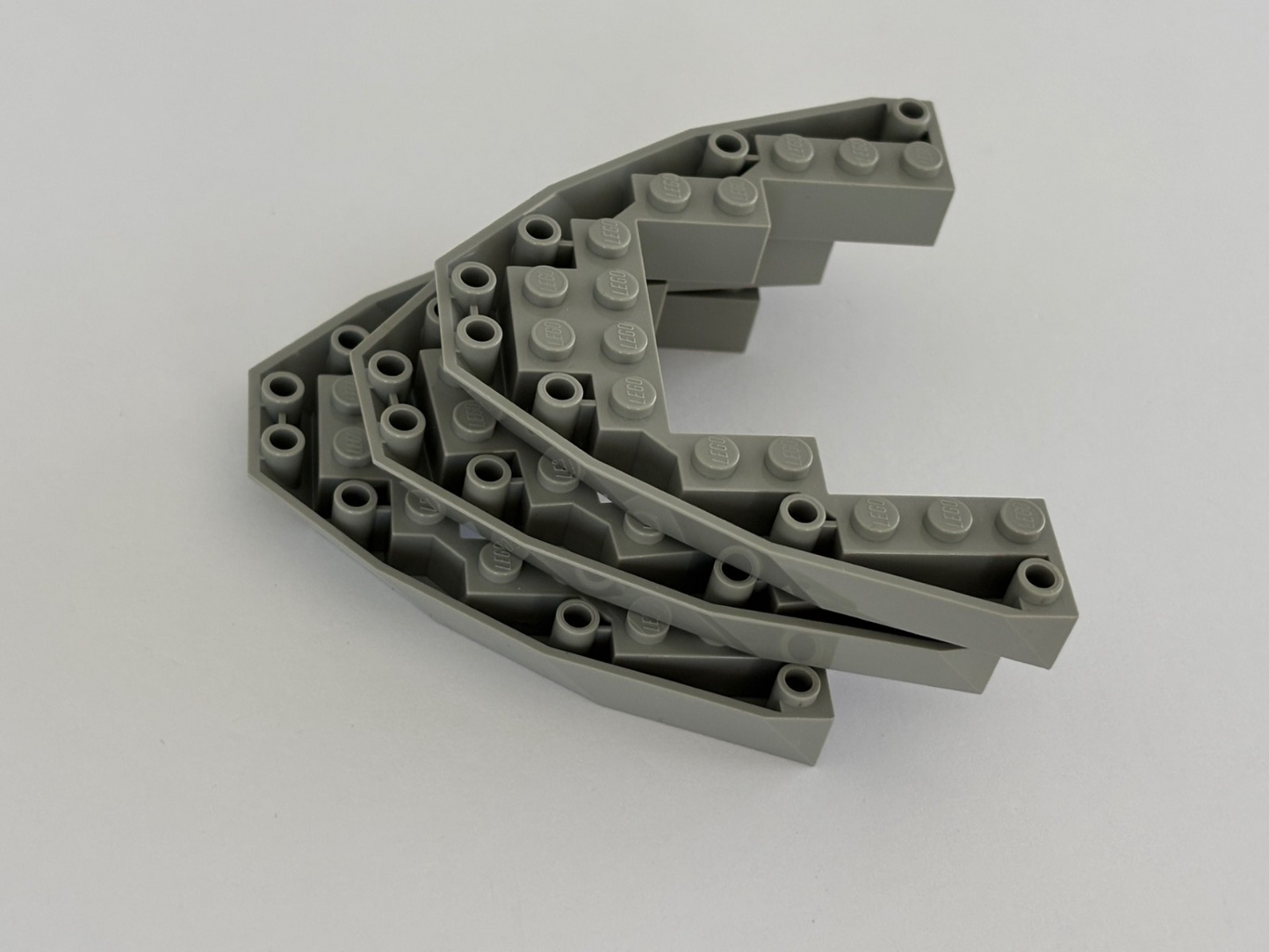 LEGO Boat Hull 2622  Lot of 3 Boat Base Bow Brick Wedge 8x10 Open Old Light Gray