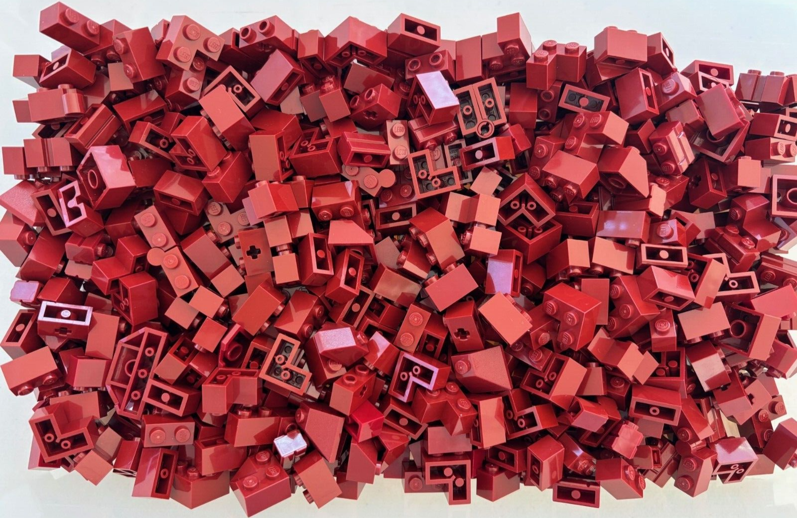 SHIPS FREE!! LEGO DARK RED  BRICK BRICKS 1X2 MIXED LOT of 100 PARTS CASTLE