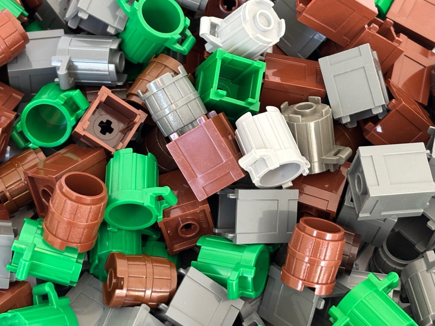 LEGO Lot of 10 RANDOM Container Barrel Garbage Can Trash Recycling Bin City