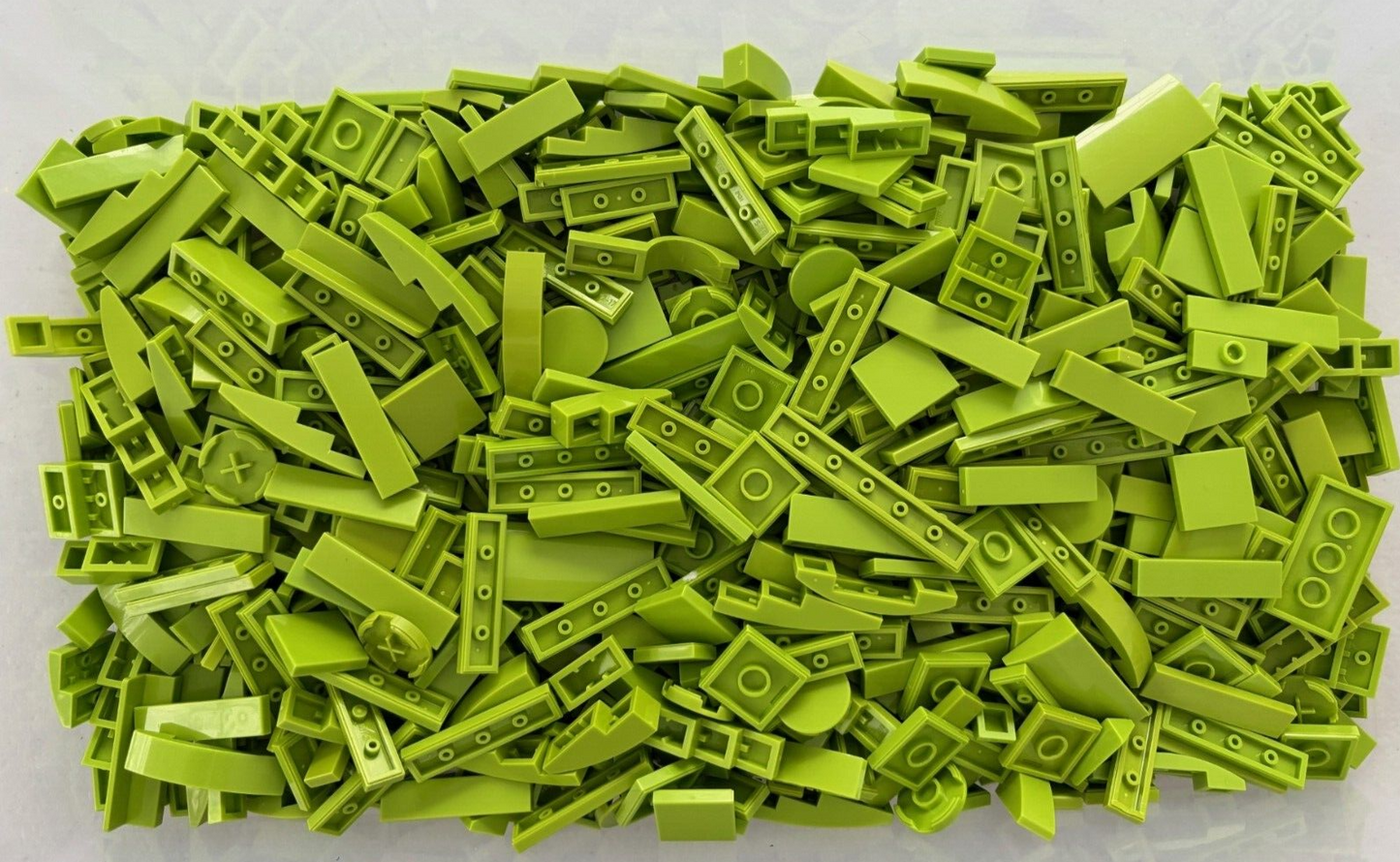 SHIPS FREE!! LEGO Lot of 60 LIME GREEN 2x2 1x4 1x2 etc Finishing Smooth Tile Mix