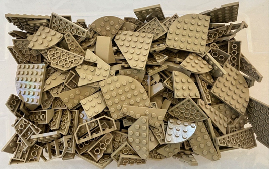 SHIPS FREE!! LEGO BULK LOT 100 DARK TAN WEDGE WING ROUND CORNER PLATES STAR WARS