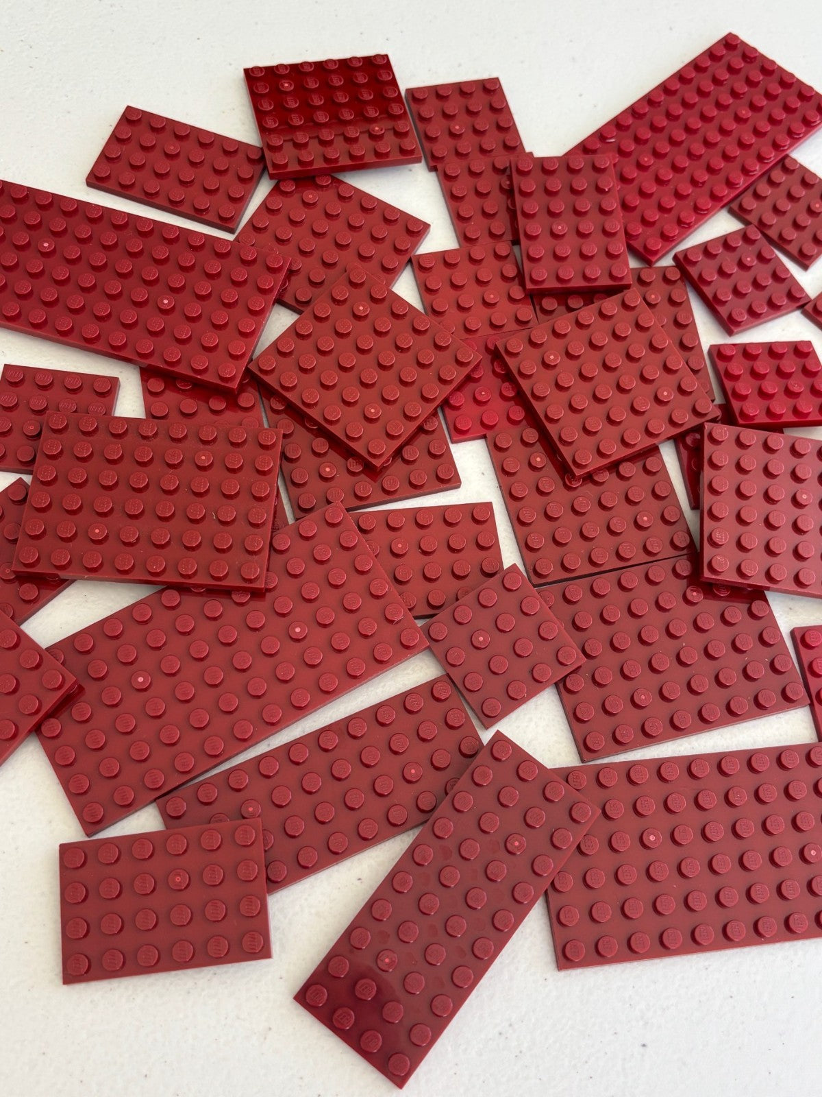 SHIPS FREE! Lot of 25 LEGO DARK RED BASEPLATES MIXED SIZE RANDOM BASE PLATE