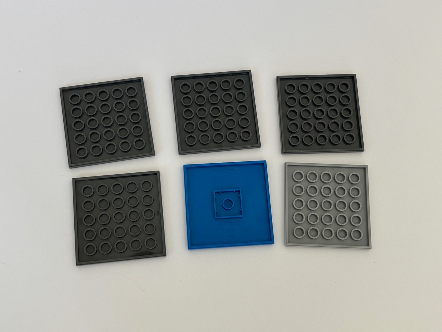 LEGO 6x6 LEGO TILES Lot of 6 Gray Blue