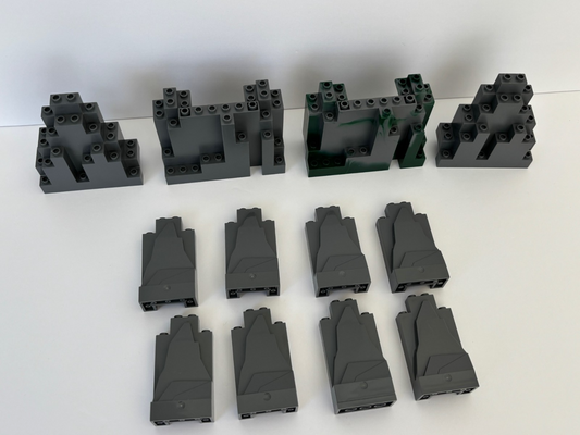LEGO Lot of 12 Rock Wall Panels Burp Lurp Dark Bluish Gray Marbled (Lot C)