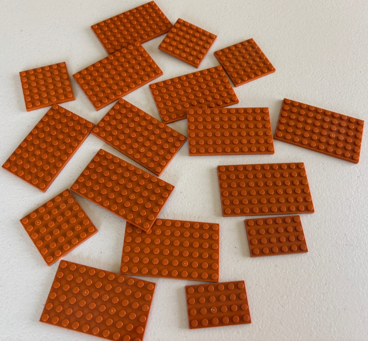 SHIPS FREE!! Lot 17 LEGO DARK ORANGE Baseplates Plate Mixed Sizes 6X10 6X6 4X6