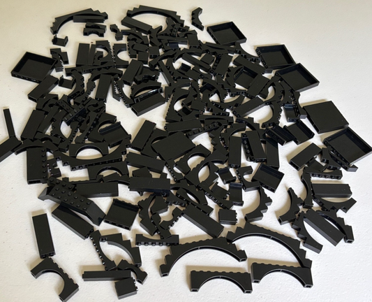 LEGO Lot of 50 Black Castle Random Mix Arches Wall Panels Bricks Pillars