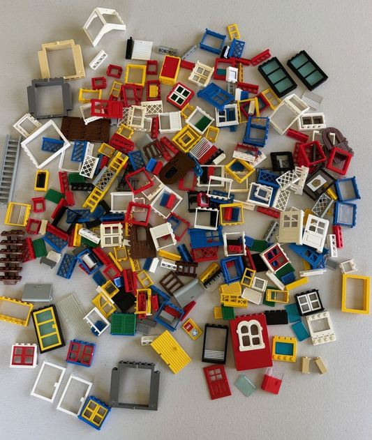 LEGO VINTAGE Windows Doors Fences Shutters Pirate 1 lb Lot as Pictured (Lot 1)