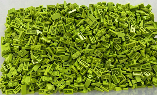 SHIPS FREE!! LEGO Lot of 100 LIME GREEN 1x2 Plate Tile Grill Handle Parts Mix
