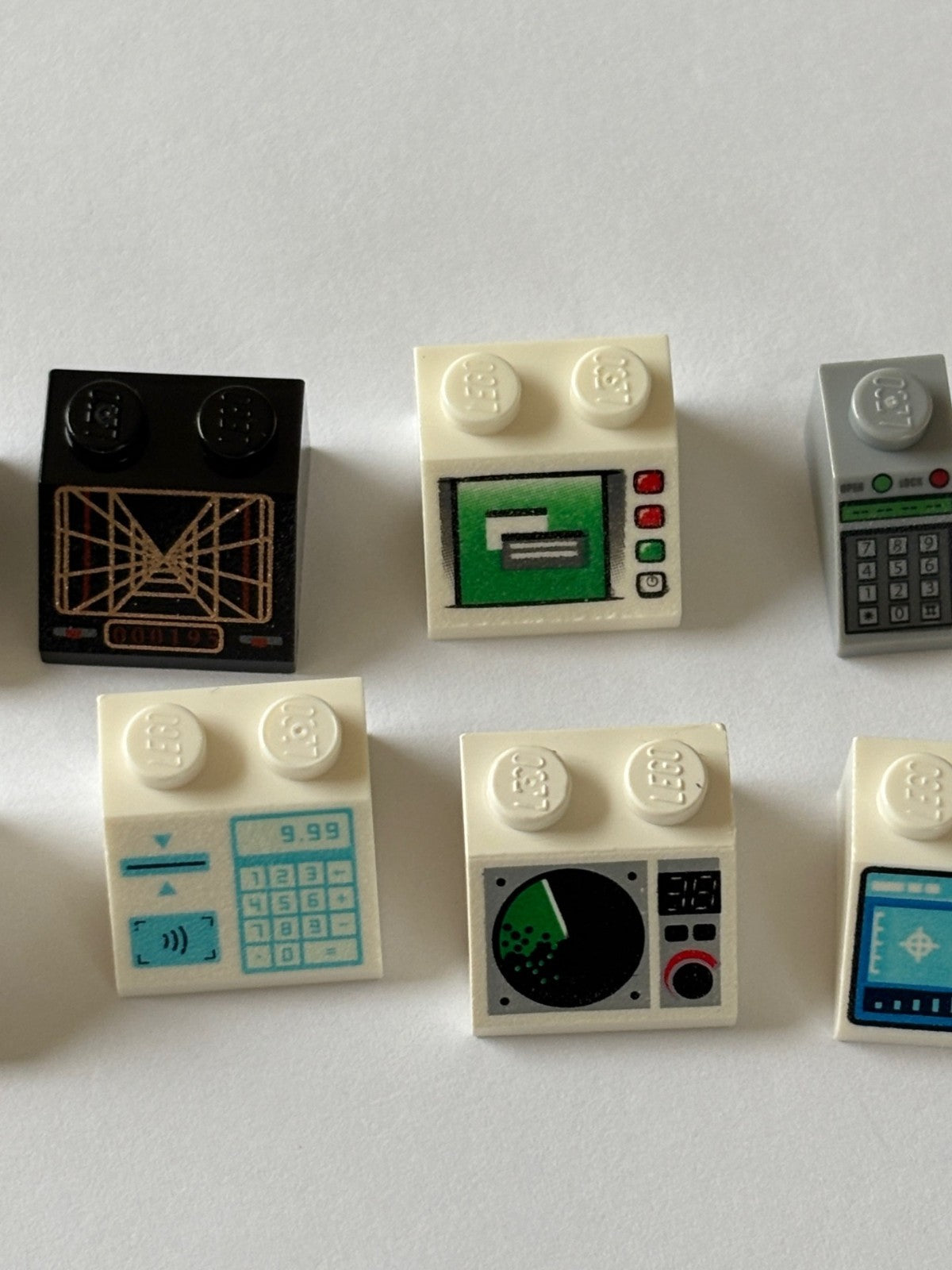LEGO Lot of 12 Sloped Bricks printed pattern Control Panel Space Computer (#12)