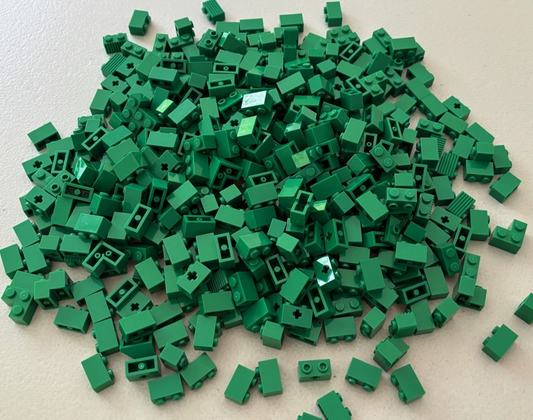 SHIPS FREE!! LEGO GREEN BRICK BRICKS 1X2 1 X 2 MIXED LOT OF 100 PARTS CASTLE