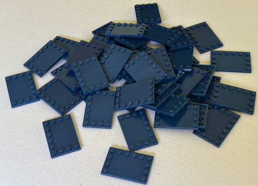 LEGO Tile, Modified 4 x 6 with Studs on Edges 6180 DARK BLUE LOT OF 40 PARTS