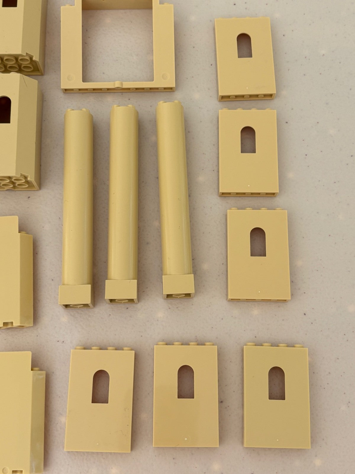 LEGO Lot of 19 TAN Castle Windows Arches Wall Panels Pillars (LotB)