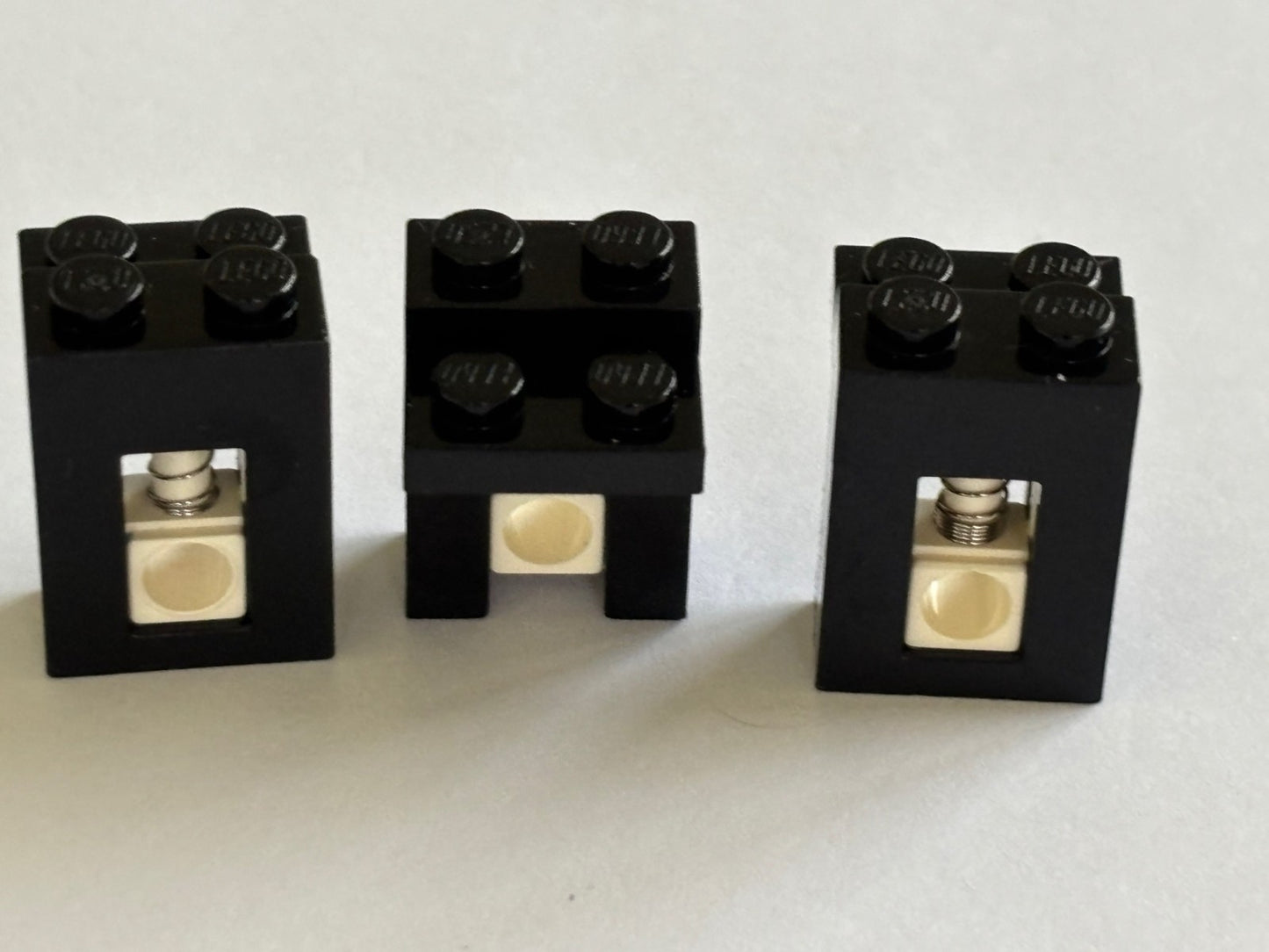 LEGO Lot Of 3 Brick Modified 1x2x2 1/3 With Spring Unit Shock Absorber 2605c01