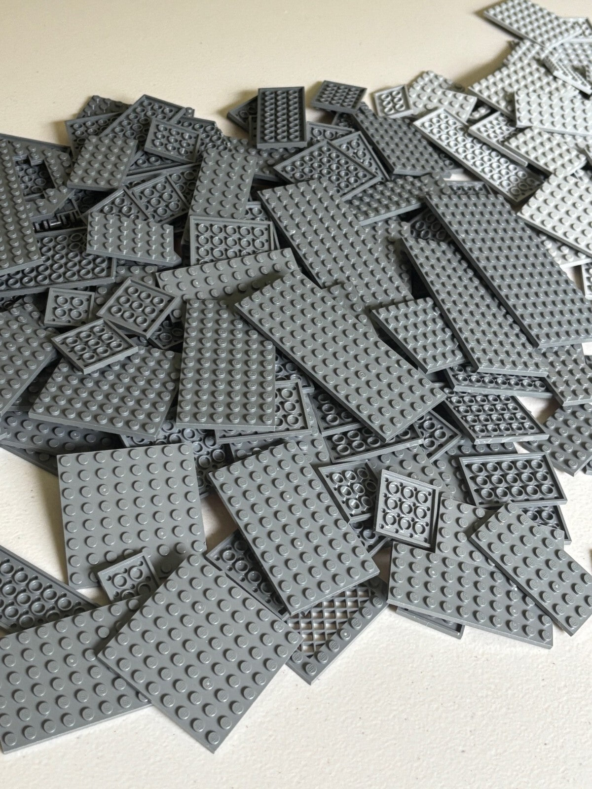 SHIPS FREE! Lot of 50 LEGO GRAY Baseplates Plates Mix Size 8X16 8X8 6X12 6X6 ETC
