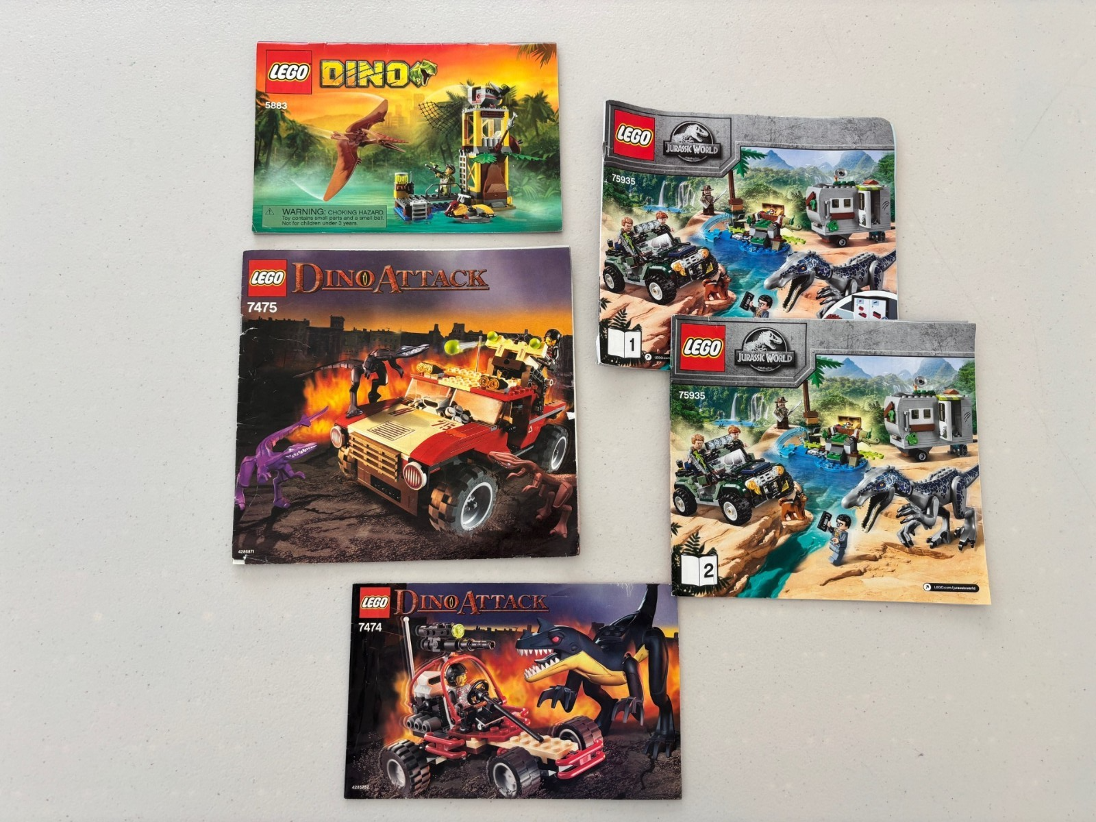 LEGO Jurassic World & Dino Lot INSTRUCTIONS MANUALS ONLY 75935 7474 7475 5883