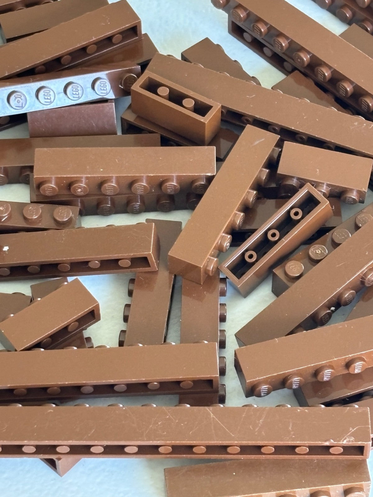 SHIPS FREE!! LEGO OLD VINTAGE BROWN BRICK LOT of 30 PARTS 1X3 1X4 1X6 1X10 etc