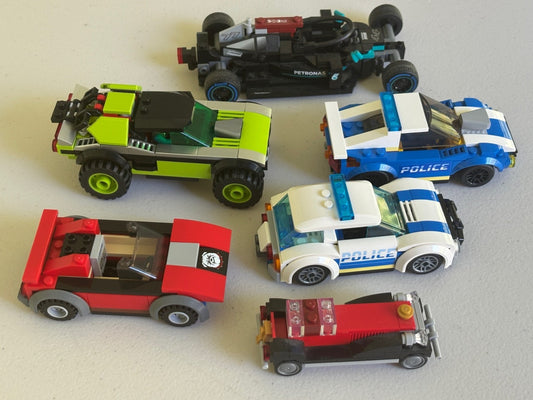 LEGO Lot of Car Cars Police Racing Parts Vehicle comes as shown (Lot B)
