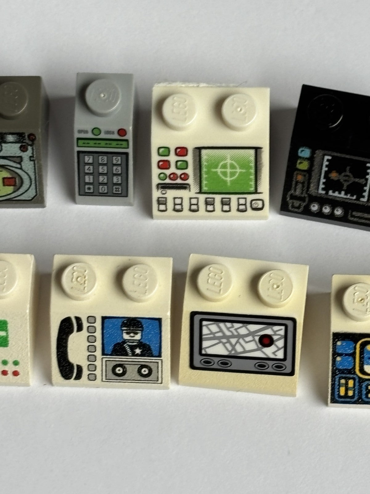 LEGO Lot of 12 Sloped Bricks printed pattern Control Panel Space Computer Reg (2