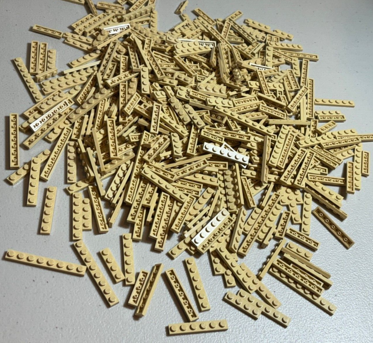 SHIPS FREE!! LEGO LOT (100) TAN BIG PLATES 1X3 1X4 1X6 1X8 1x10 PARTS 3460 3666