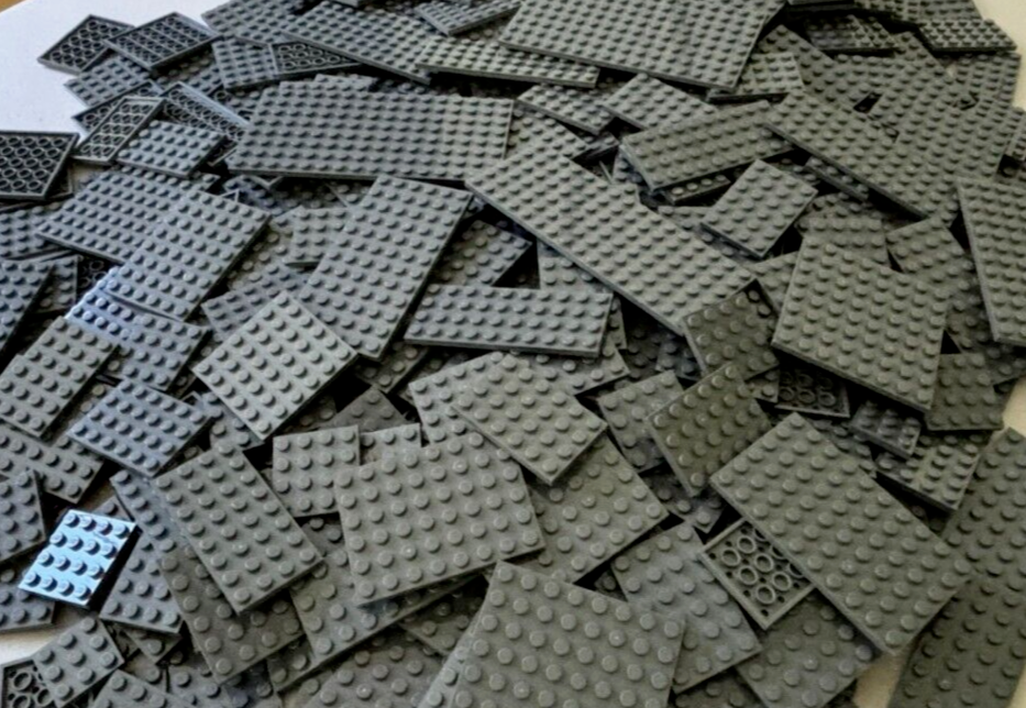 LEGO HUGE Lot of 100 !! Dark Bluish Gray Baseplates Base Plate Plates Mix Size