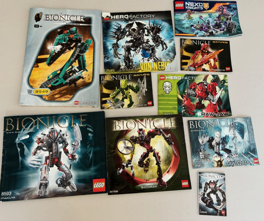LEGO BIONICLE HERO FACTORY INSTRUCTION BOOK MANUAL ONLY LOT 8756 8593 8549 7145