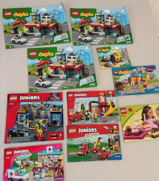 LEGO DUPLO JUNIORS INSTRUCTION BOOK BOOKLET MANUAL ONLY LOT 10948 10672 10671