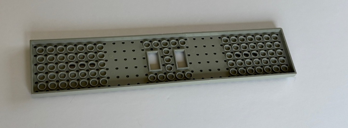 LEGO Train Plate 6X28 Old Light Gray w 3 Holes Cutouts 1X2 Chassis 4093C VINTAGE