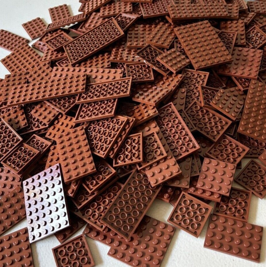 SHIPS FREE!! Lot of 25 LEGO Reddish Brown Random Sized Baseplates Base Plate