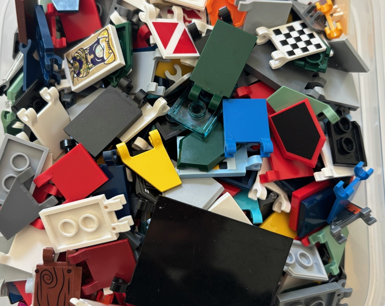Lego Flags Sign Clips etc Lot of 100 Mixed Random Square Hexagonal Trapezoid 6x4