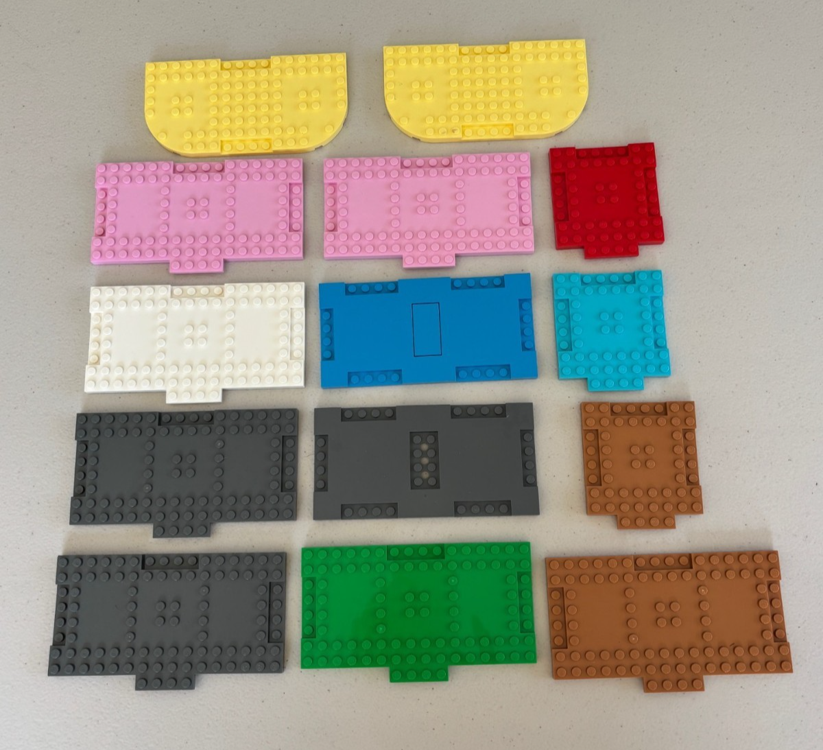 LEGO 18922 15624 71772 8x16 8x8 Plate 1x4 Extension and Recesses Lot of 14