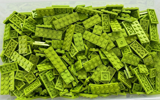 SHIPS FREE!! LEGO LOT OF 100 LIME GREEN FLAT PLATE 2X2 2X3 2X4 2X6 3795 3020