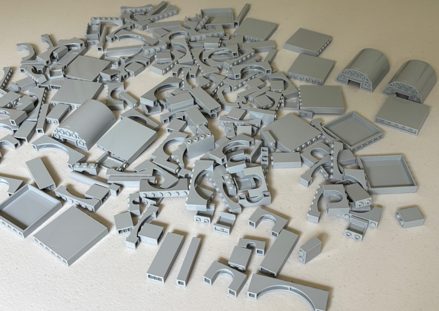 LEGO Lot of 50 Light Bluish Gray Castle Random Mix Arches Walls Bricks Pillars