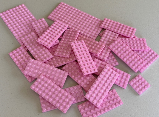 SHIPS FREE! Lot 25 BRIGHT PINK Baseplates Plate SIZES AS SHOWN RARE