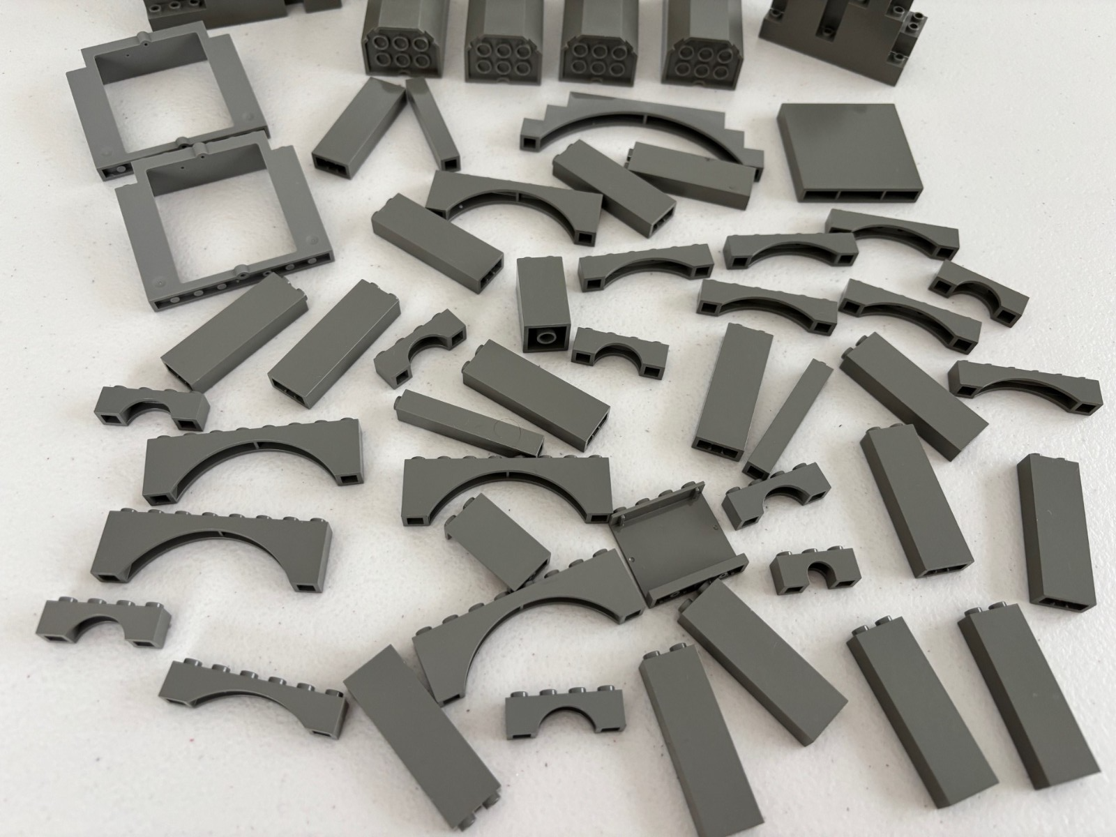 LEGO OLD DARK GRAY  Lot of 54 CASTLE ARCHES TURRET ROCK WALL PANEL LURP BURP (A