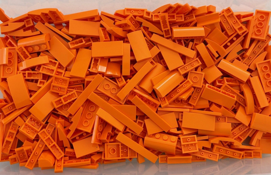 SHIPS FREE!! LEGO Lot 60 ORANGE 2x2 1x4 1x6 1x8 etc 4162 Finishing Smooth Tile