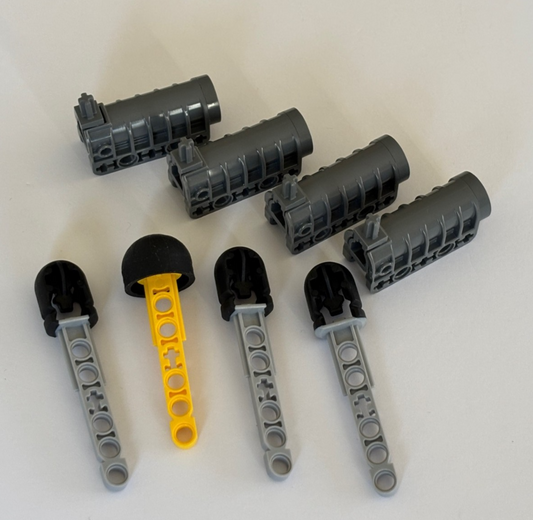 LEGO Technic Lot of 4 Gray Launcher Cannon 57029 & 4 Projectile Arrow Dart (3)