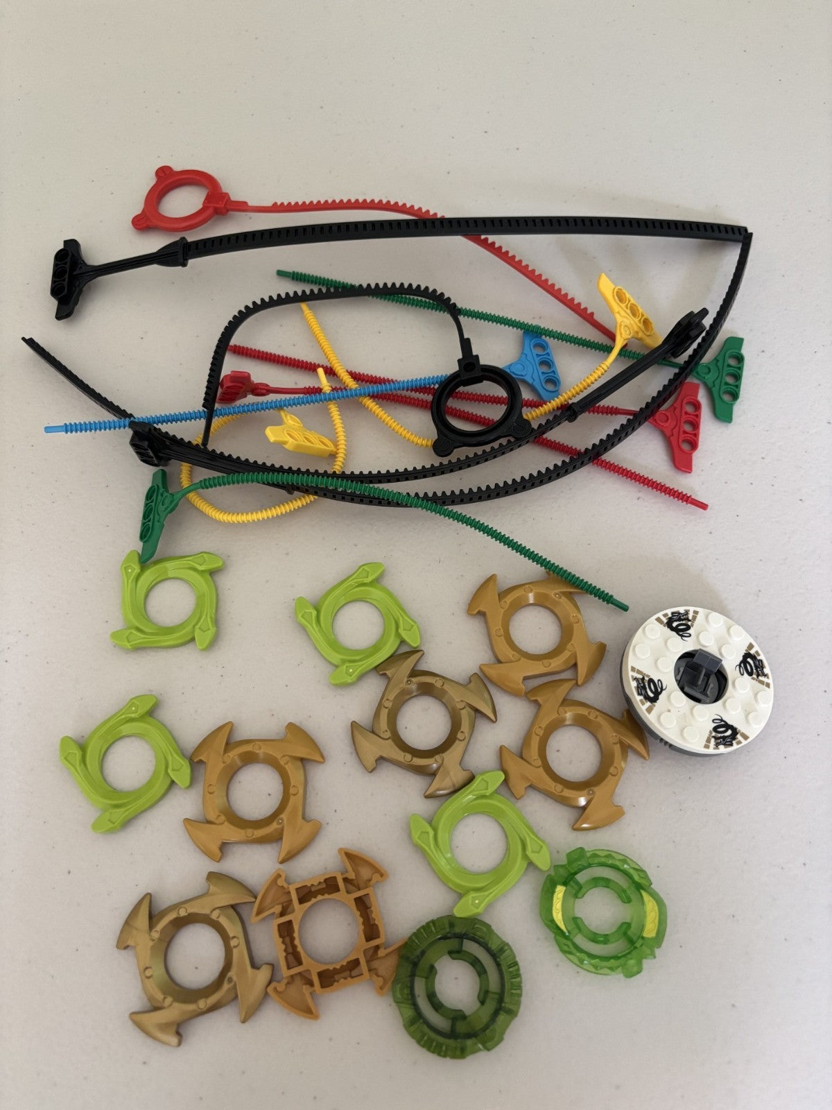 LEGO Ninjago Spinjitzu Spinners Accessory Lot of 25. Toppers Zip Cords etc