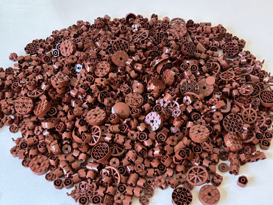 SHIPS FREE!! LEGO LOT of 100 REDDISH BROWN Round Brick Plate Star Wars etc